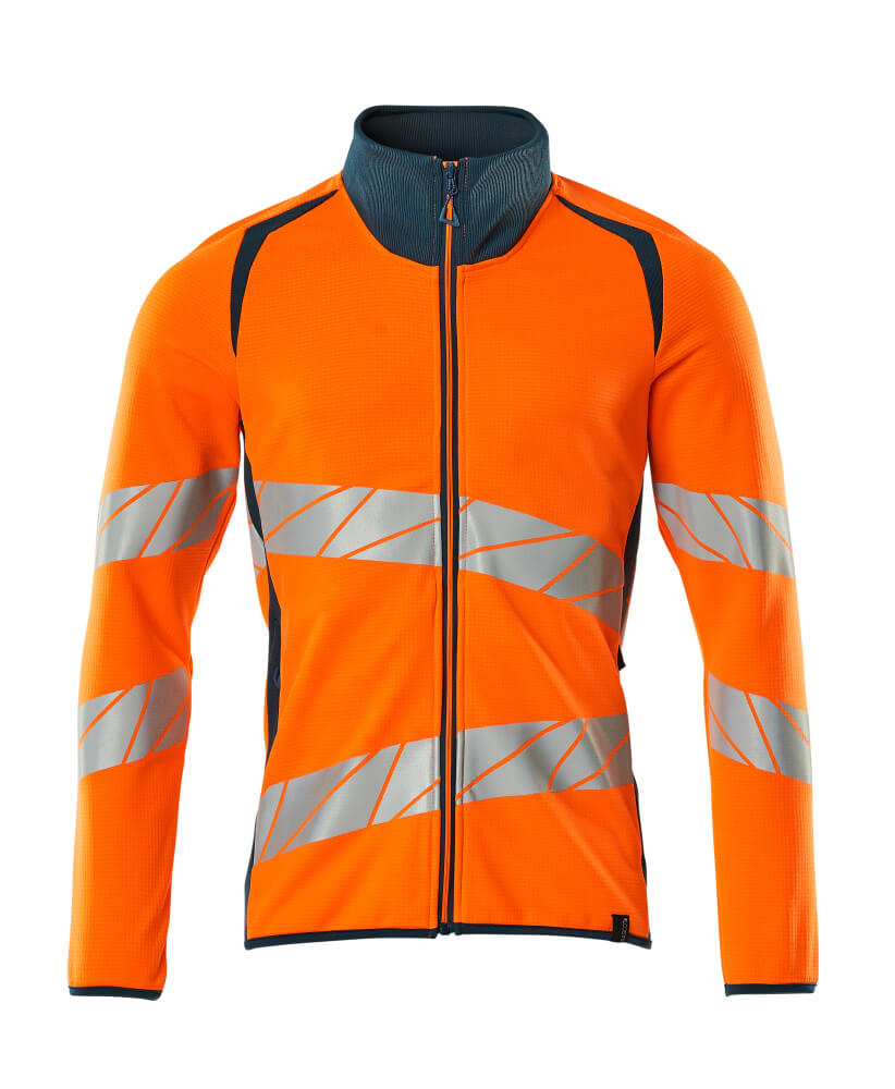 Mascot Sweatshirt mit Reißverschluss Accelerate safe Hi-vis Orange/Dunkelpetroleum
