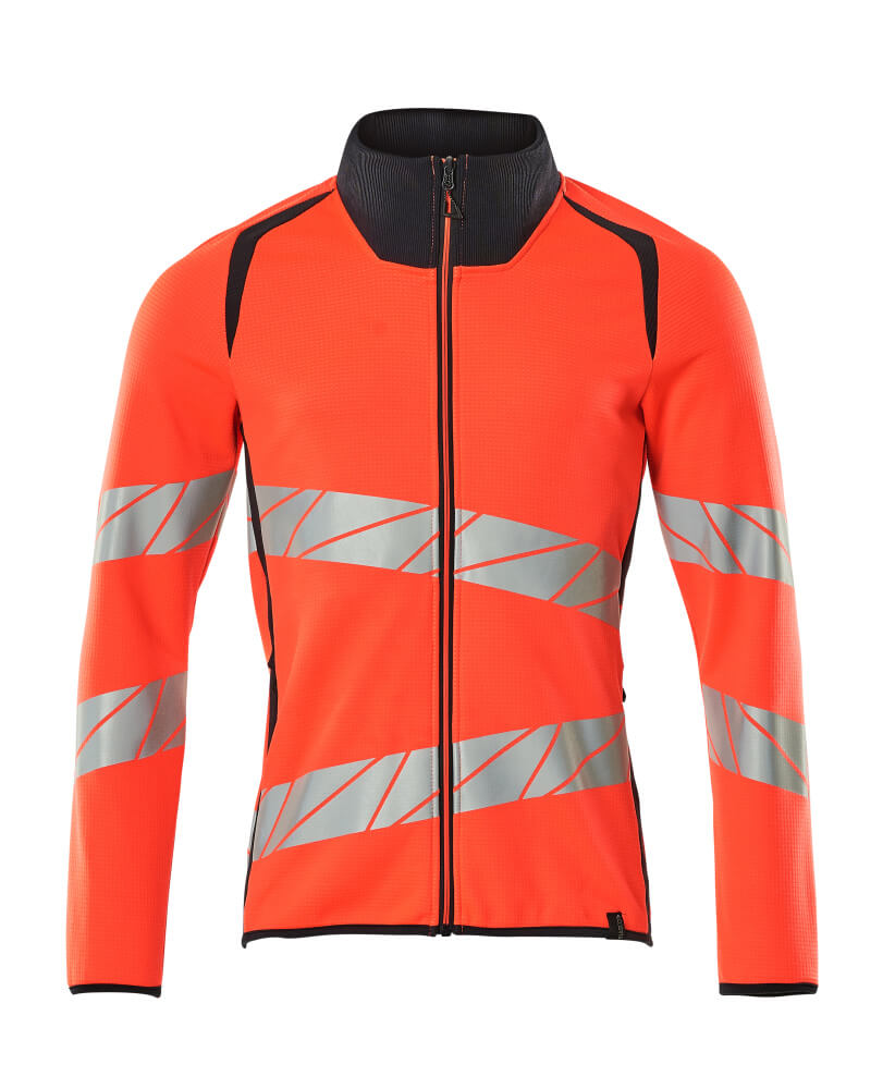Mascot Sweatshirt mit Reißverschluss Accelerate safe Hi-vis Rot/Schwarzblau