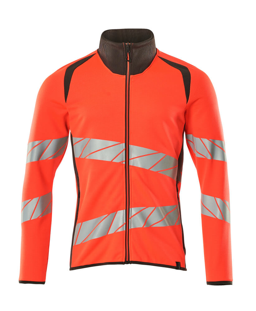 Mascot Sweatshirt mit Reißverschluss Accelerate safe Hi-vis Rot/Dunkelanthrazit