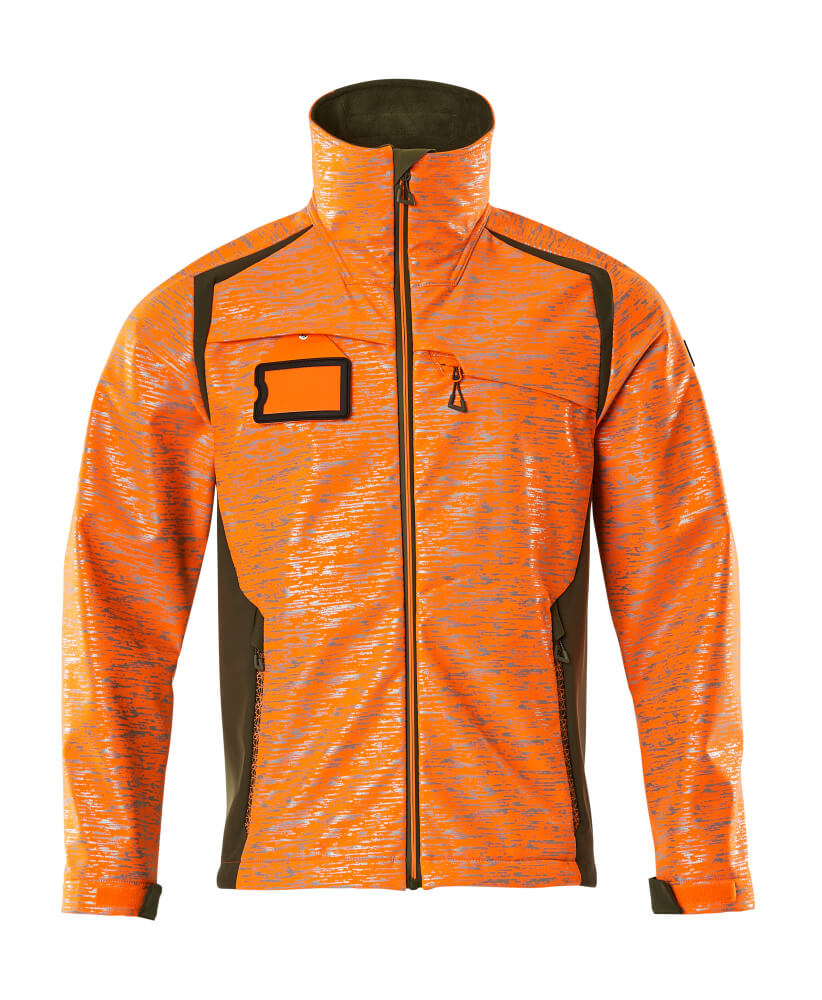 Mascot Soft Shell Jacke Accelerate safe Hi-vis Orange/Moosgrün