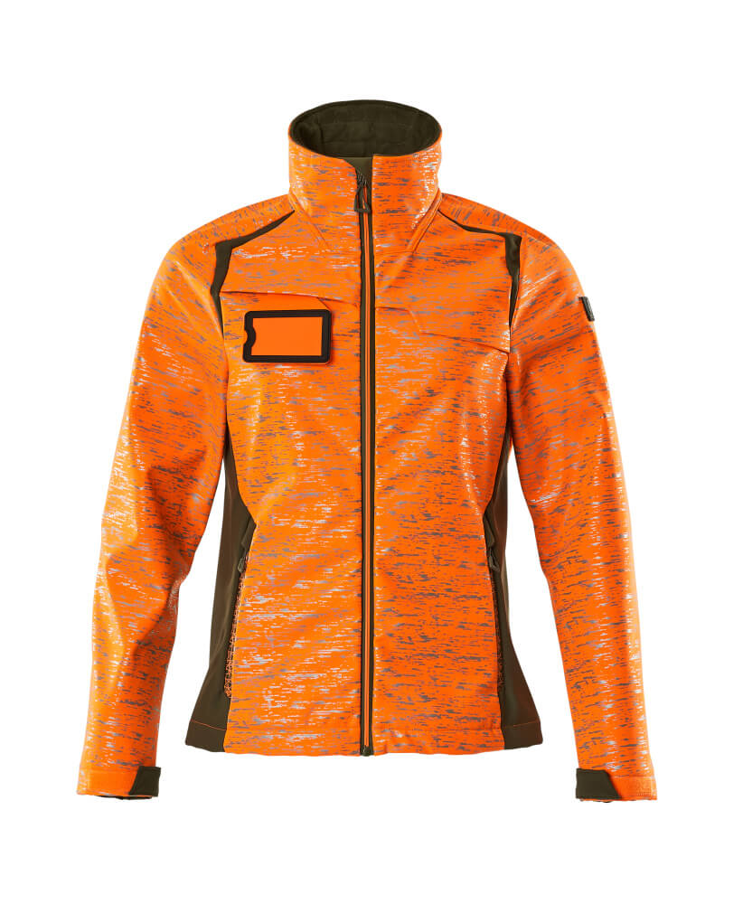 Mascot Soft Shell Jacke Accelerate safe Hi-vis Orange/Moosgrün