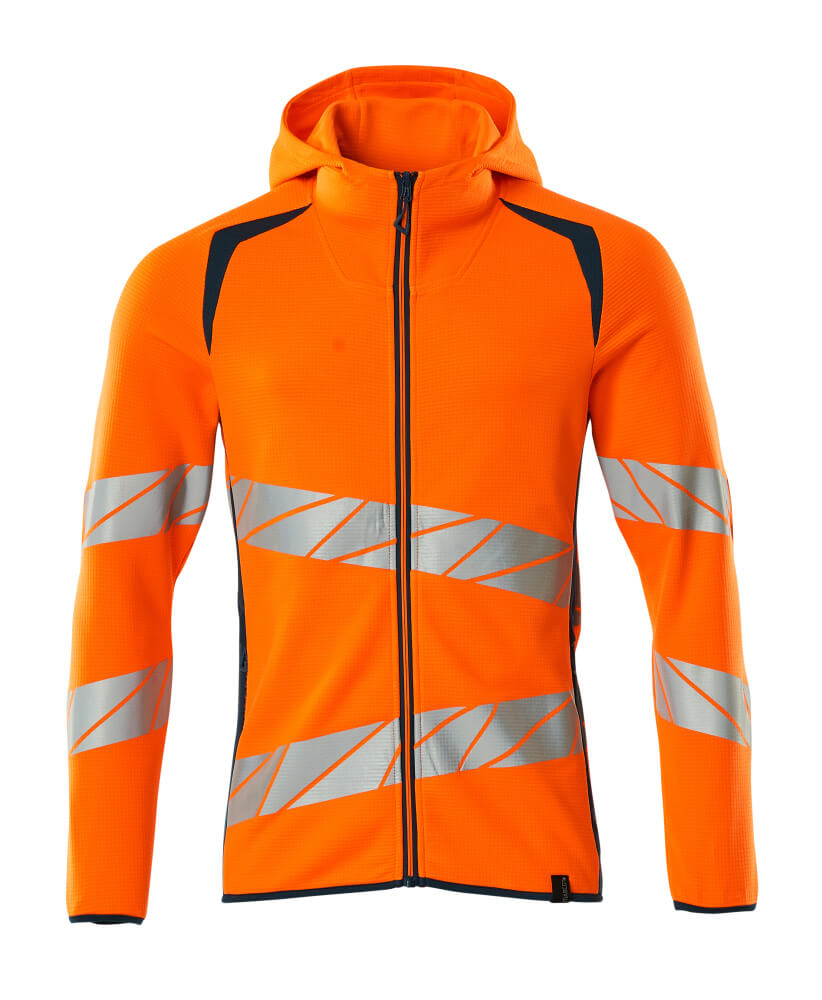 Mascot Kapuzensweatshirt mit Reißverschluss Accelerate safe Hi-vis Orange/Dunkelpetroleum