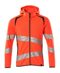Mascot Kapuzensweatshirt mit Reißverschluss Accelerate safe Hi-vis Rot/Schwarzblau