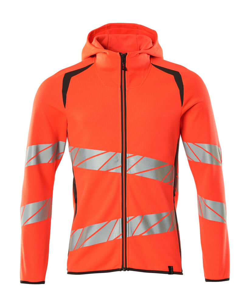 Mascot Kapuzensweatshirt mit Reißverschluss Accelerate safe Hi-vis Rot/Dunkelanthrazit