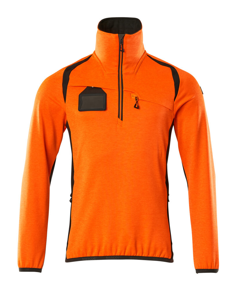 Mascot Fleecepullover mit kurzem Reißverschluss Accelerate safe Hi-vis Orange/Dunkelanthrazit