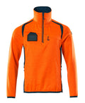 Mascot Fleecepullover mit kurzem Reißverschluss Accelerate safe Hi-vis Orange/Dunkelpetroleum
