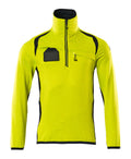 Mascot Fleecepullover mit kurzem Reißverschluss Accelerate safe Hi-vis Gelb/Schwarzblau