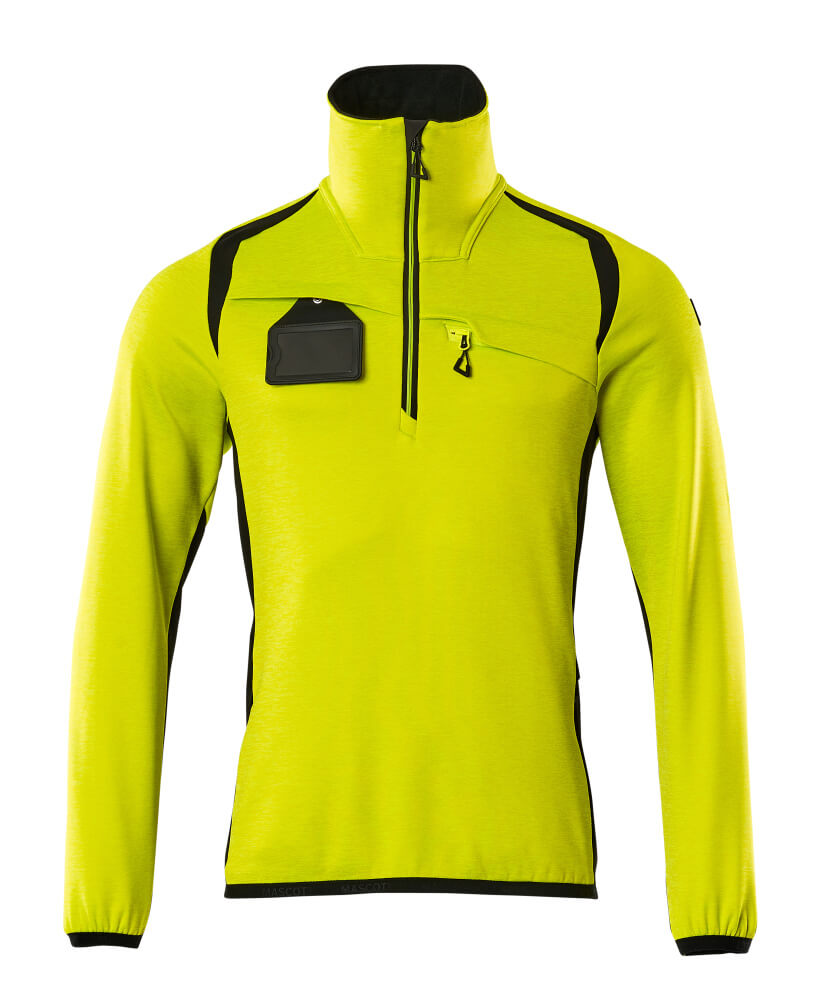 Mascot Fleecepullover mit kurzem Reißverschluss Accelerate safe Hi-vis Gelb/Schwarz