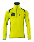 Mascot Fleecepullover mit kurzem Reißverschluss Accelerate safe Hi-vis Gelb/Dunkelpetroleum