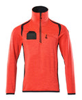 Mascot Fleecepullover mit kurzem Reißverschluss Accelerate safe Hi-vis Rot/Schwarzblau