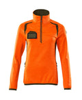 Mascot Fleecepullover mit kurzem Reißverschluss Accelerate safe Hi-vis Orange/Moosgrün