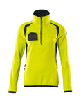 Mascot Fleecepullover mit kurzem Reißverschluss Accelerate safe Hi-vis Gelb/Schwarzblau