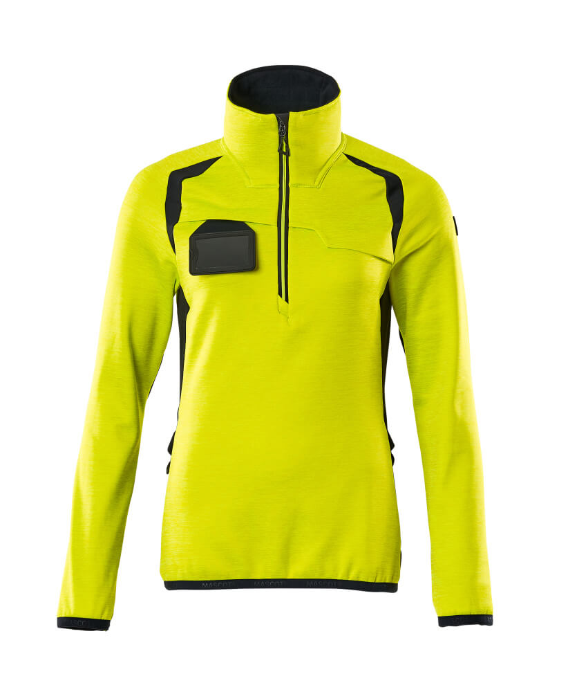 Mascot Fleecepullover mit kurzem Reißverschluss Accelerate safe Hi-vis Gelb/Schwarzblau