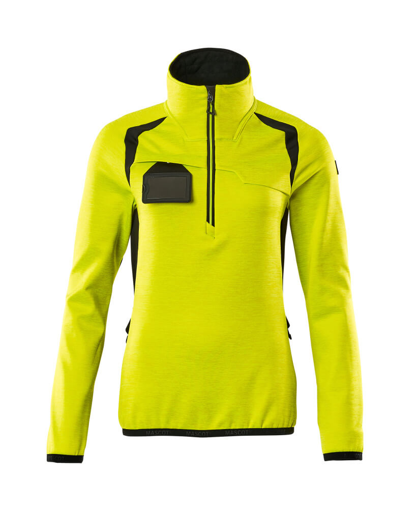 Mascot Fleecepullover mit kurzem Reißverschluss Accelerate safe Hi-vis Gelb/Schwarz