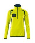 Mascot Fleecepullover mit kurzem Reißverschluss Accelerate safe Hi-vis Gelb/Dunkelpetroleum
