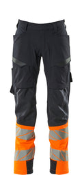 Mascot Hose mit Schenkeltaschen Accelerate safe Schwarzblau/Hi-vis Orange