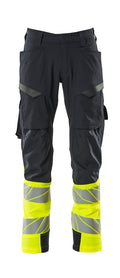 Mascot Hose mit Schenkeltaschen Accelerate safe Schwarzblau/Hi-vis Gelb