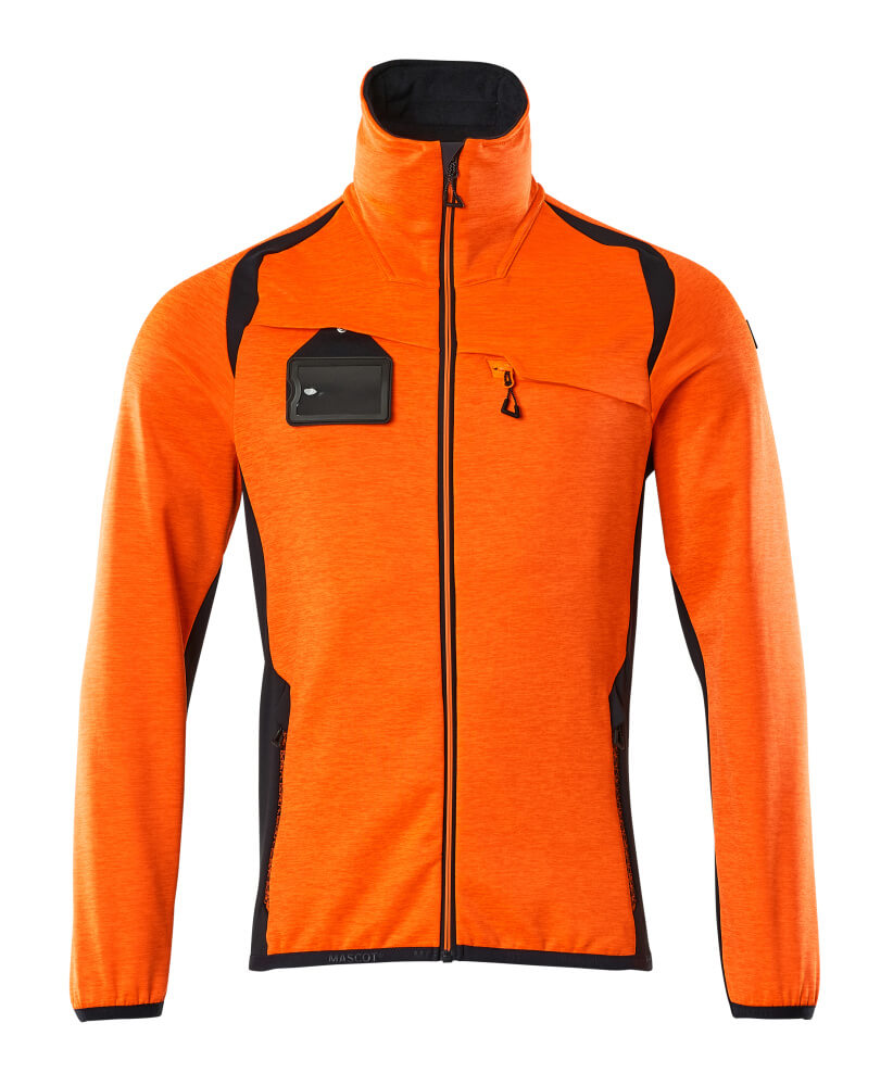 Mascot Fleecepullover mit Reißverschluss Accelerate safe Hi-vis Orange/Schwarzblau