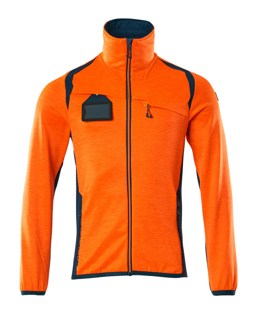 Mascot Fleecepullover mit Reißverschluss Accelerate safe Hi-vis Orange/Dunkelpetroleum