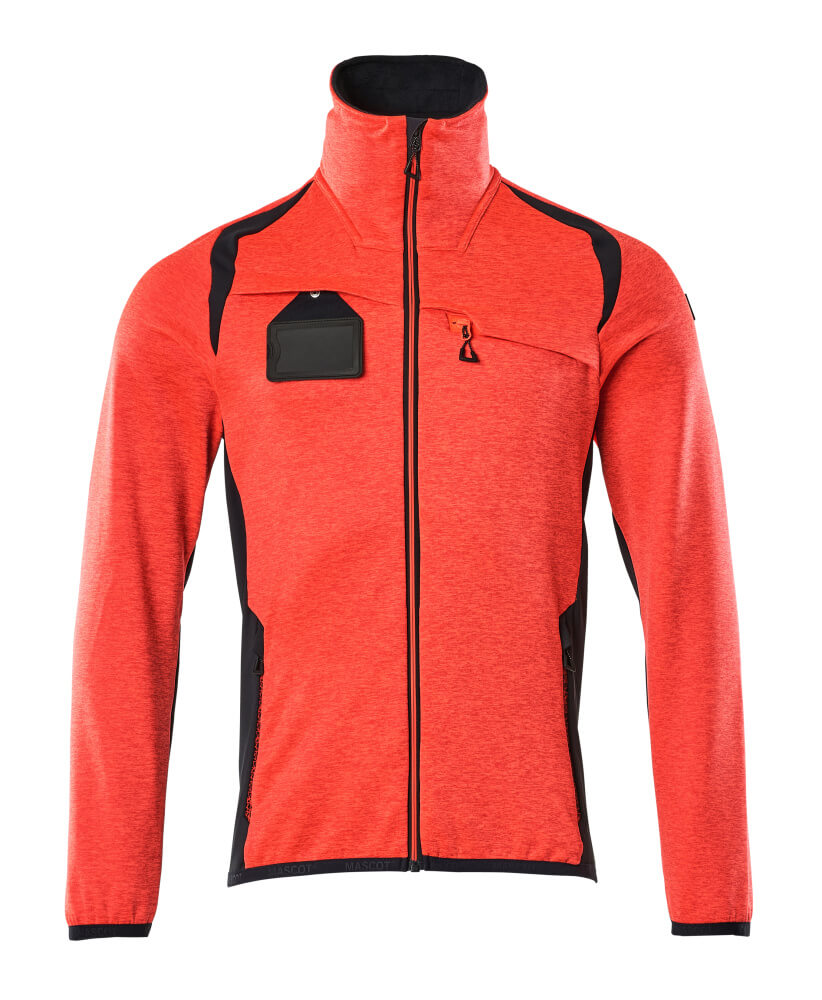 Mascot Fleecepullover mit Reißverschluss Accelerate safe Hi-vis Rot/Schwarzblau