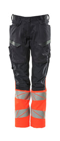 Mascot Hose mit Knietaschen Accelerate safe Schwarzblau/Hi-vis Rot