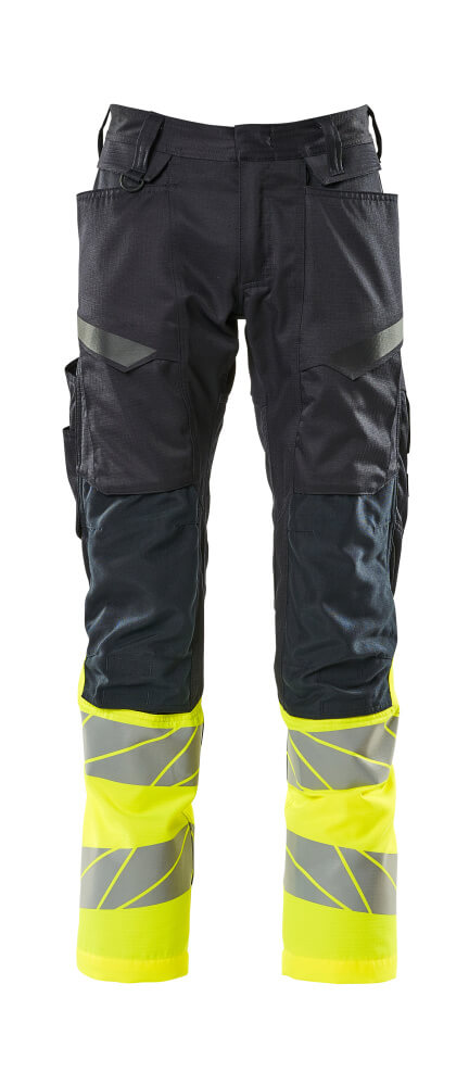 Mascot Hose mit Knietaschen Accelerate safe Schwarzblau/Hi-vis Gelb