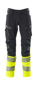 Mascot Hose mit Knietaschen Accelerate safe Schwarzblau/Hi-vis Gelb