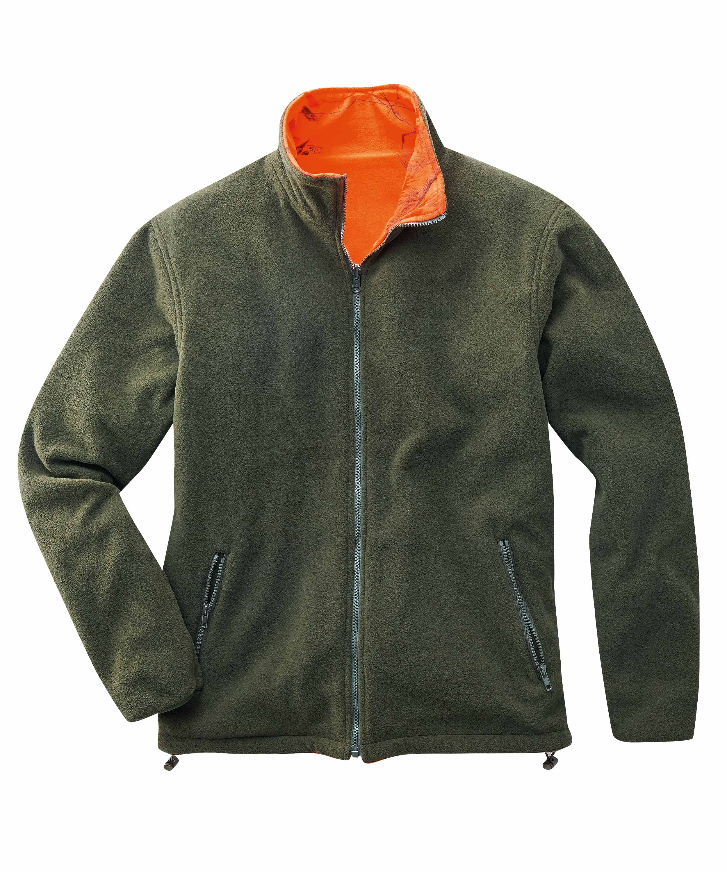 Fleece-Wendejacke Willow oliv/orange