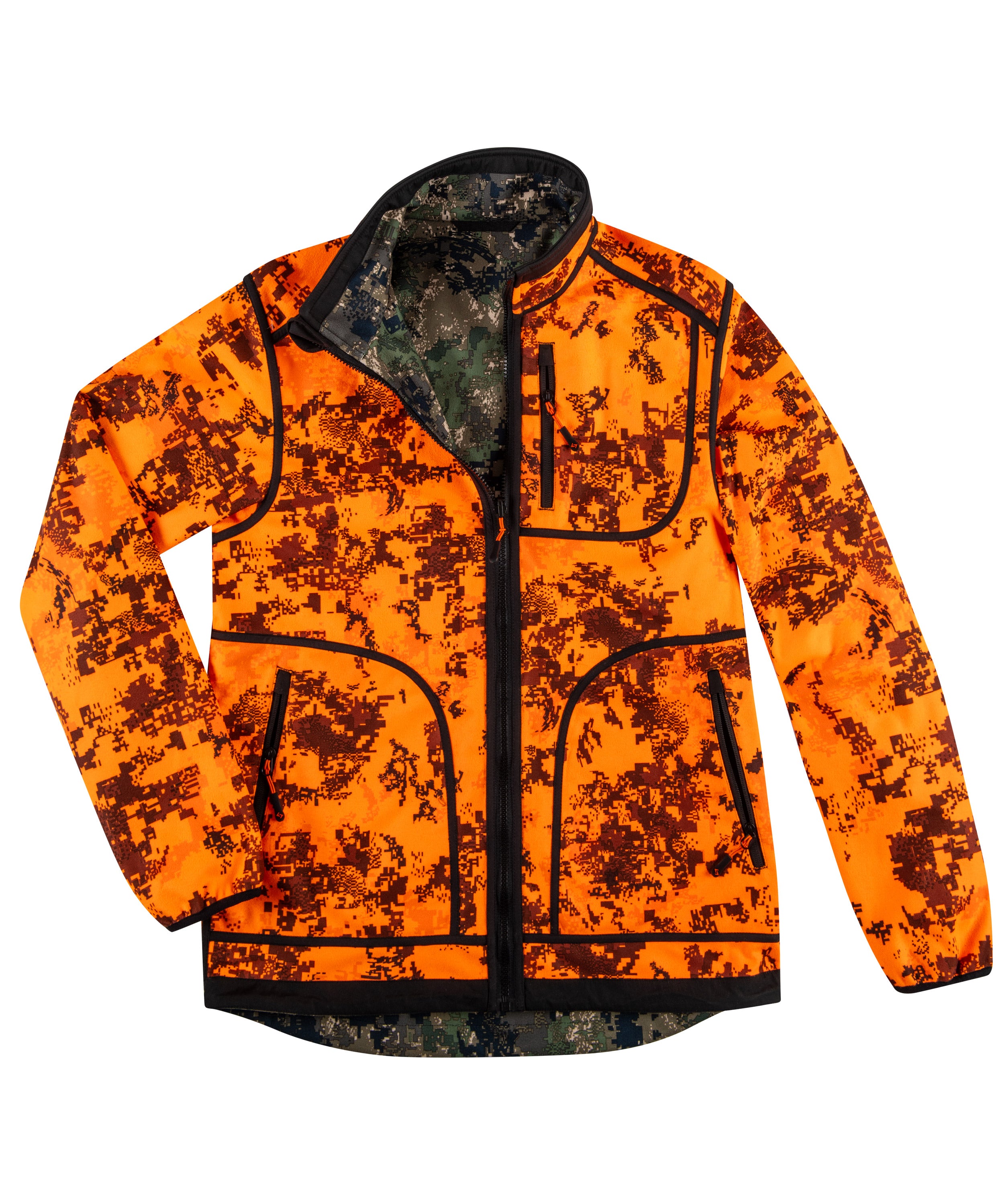 Wendejacke Camo oliv/orange