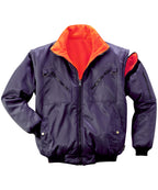 Wende-Warnschutz 4 in 1-Pilotenblouson Safety orange/marine