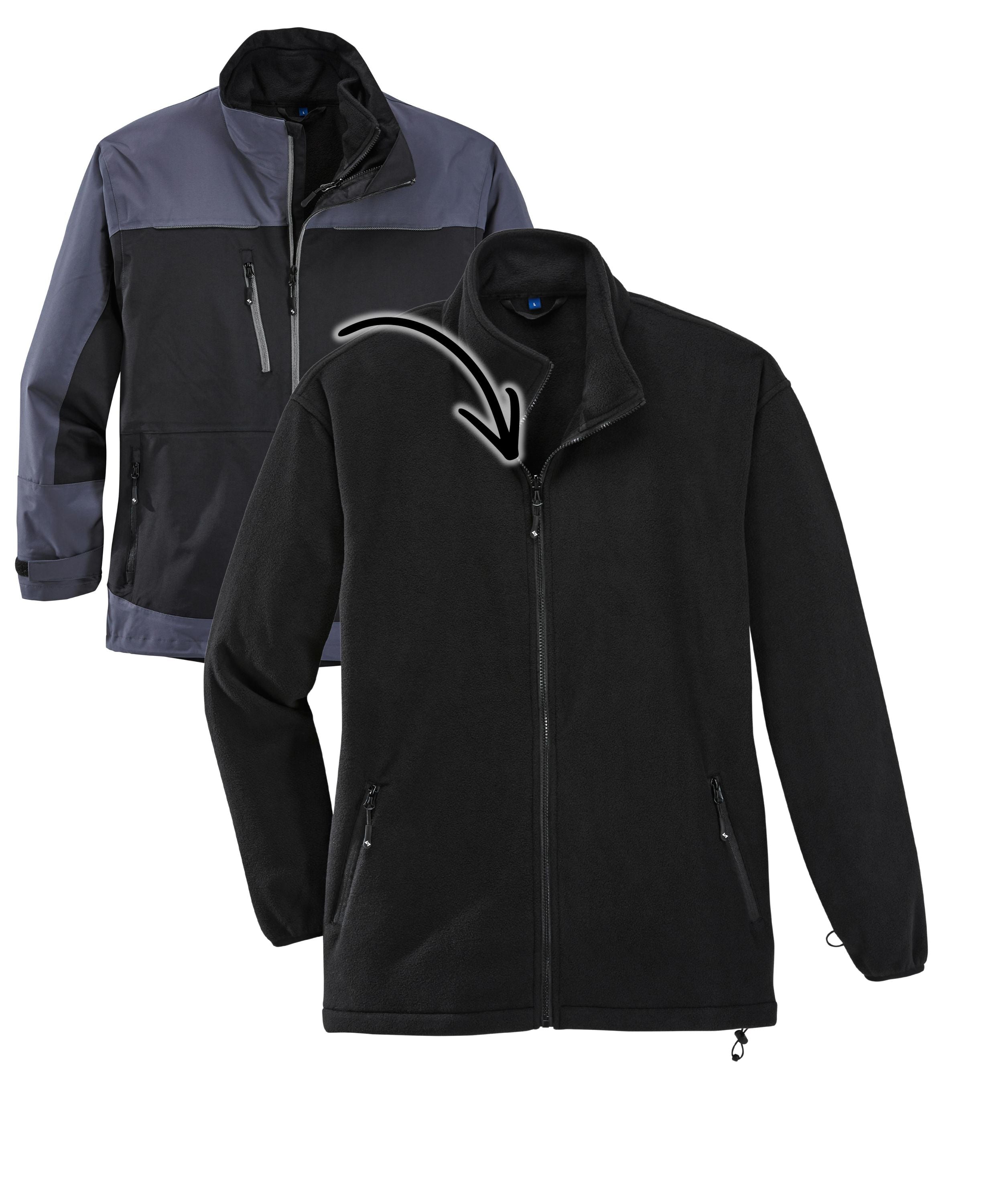 Active 3 in 1 Jacke schwarz/anthrazit