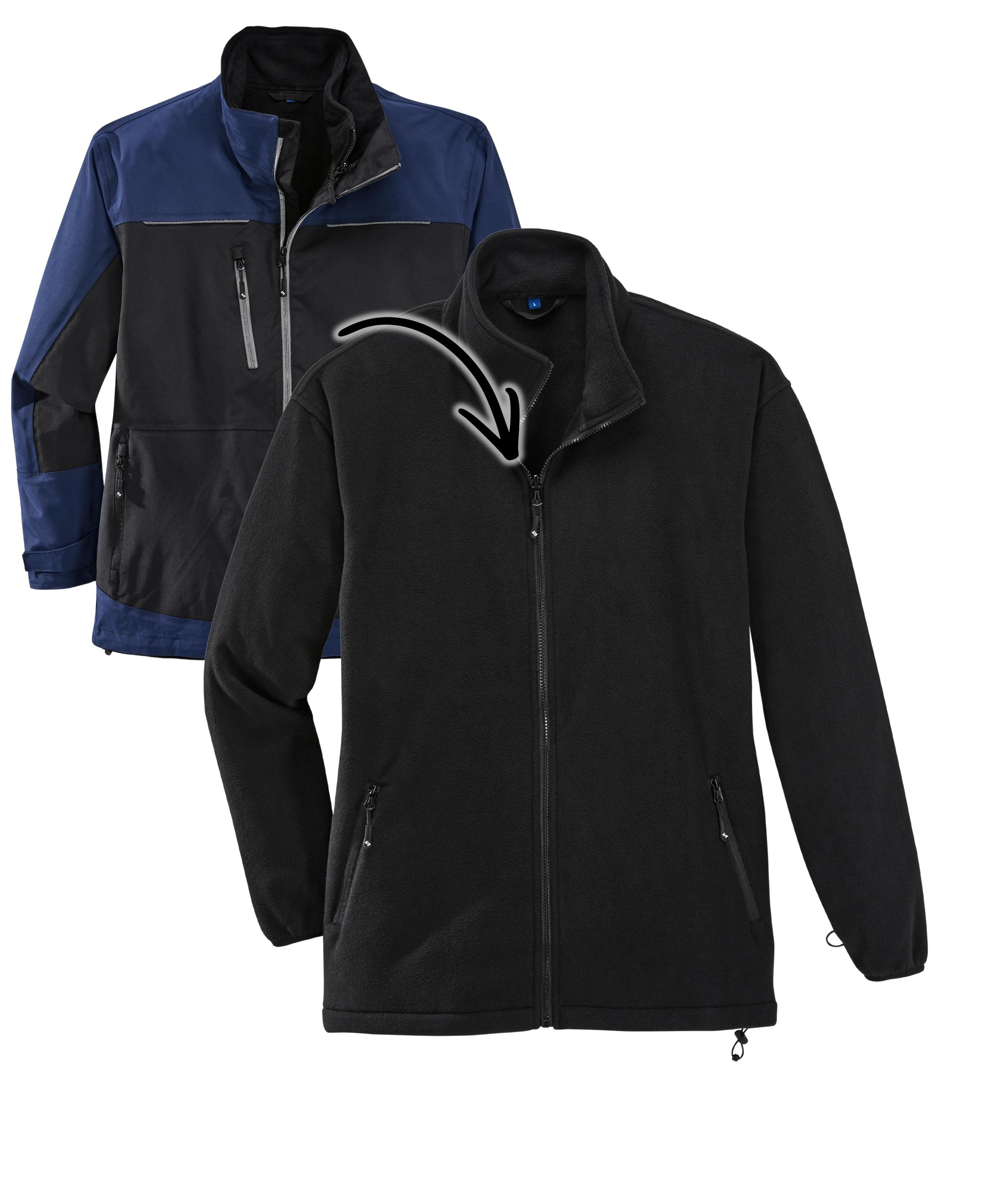 Active 3 in 1 Jacke schwarz/marine