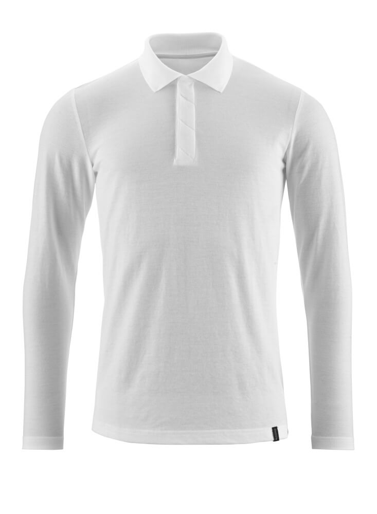 Mascot Polo-Shirt Langarm Crossover Weiß