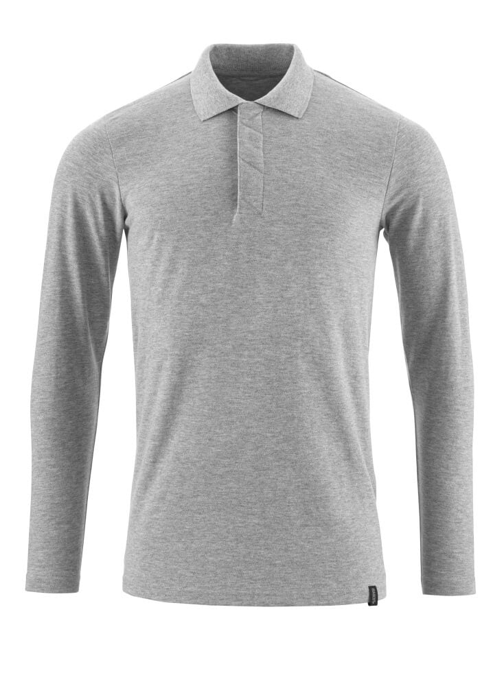 Mascot Polo-Shirt Langarm Crossover Grau-meliert