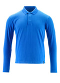 Mascot Polo-Shirt Langarm Crossover Azurblau