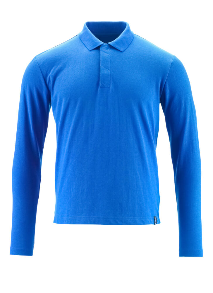 Mascot Polo-Shirt Langarm Crossover Azurblau