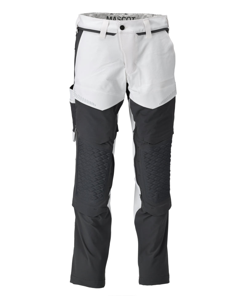 Mascot Hose mit Knietaschen Customized Weiß/Anthrazitgrau