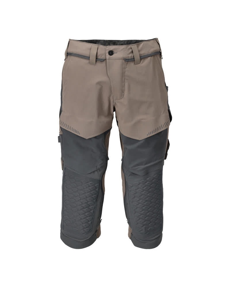 Mascot Dreiviertel-Hose mit Knietaschen Customized Dunkel Sandbeige/Anthrazitgrau