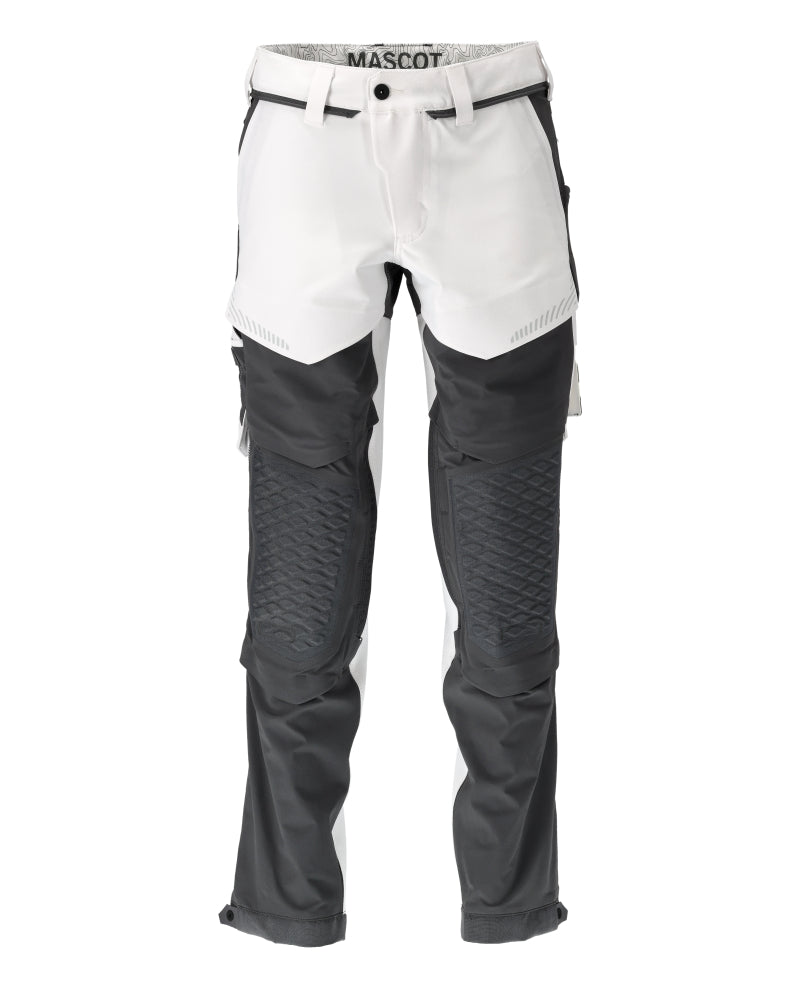 Mascot Hose mit Knietaschen Customized Weiß/Anthrazitgrau