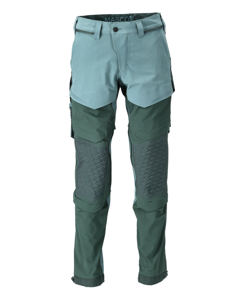 Mascot Hose mit Knietaschen Customized Hell Waldgrün/Waldgrün
