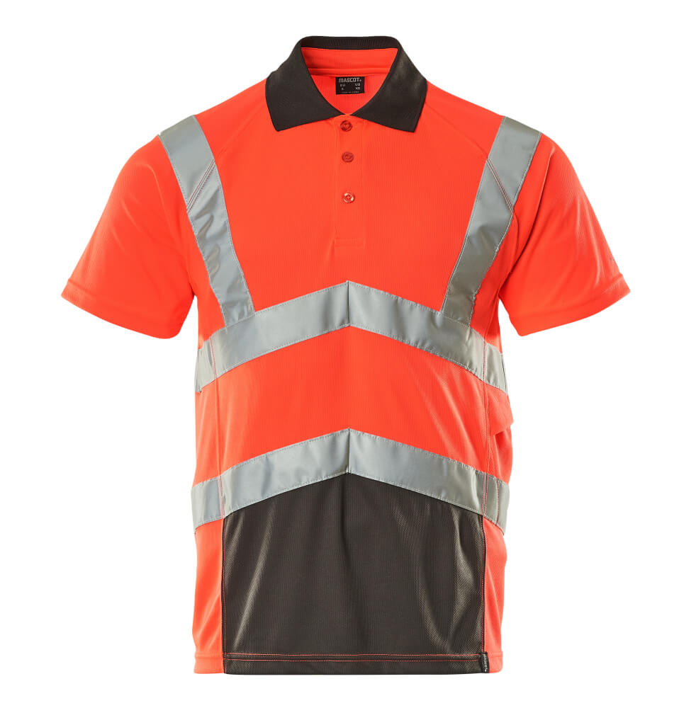 Mascot Polo-Shirt Safe young Anadia A Hi-vis Rot/Dunkelanthrazit