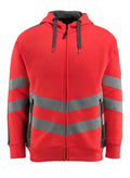 Mascot Kapuzensweatshirt mit Reißverschluss Safe supreme Corby Hi-vis Rot/Dunkelanthrazit