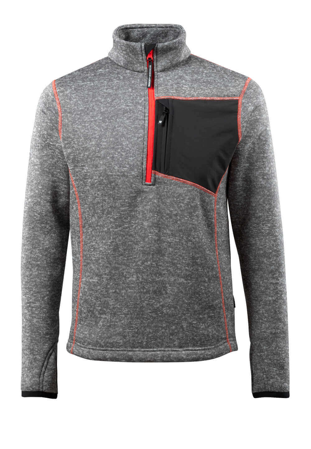 Mascot Strickpullover mit kurzem Reißverschluss Hardwear Reims Grau-meliert