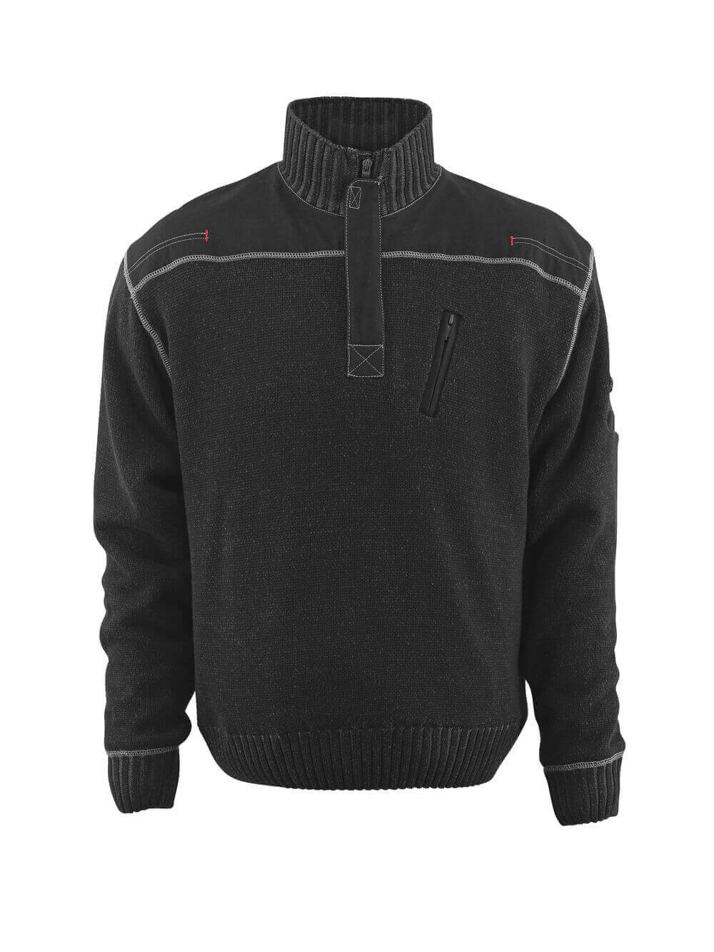 Mascot Strickpullover mit kurzem Reißverschluss Frontline Naxos Schwarz