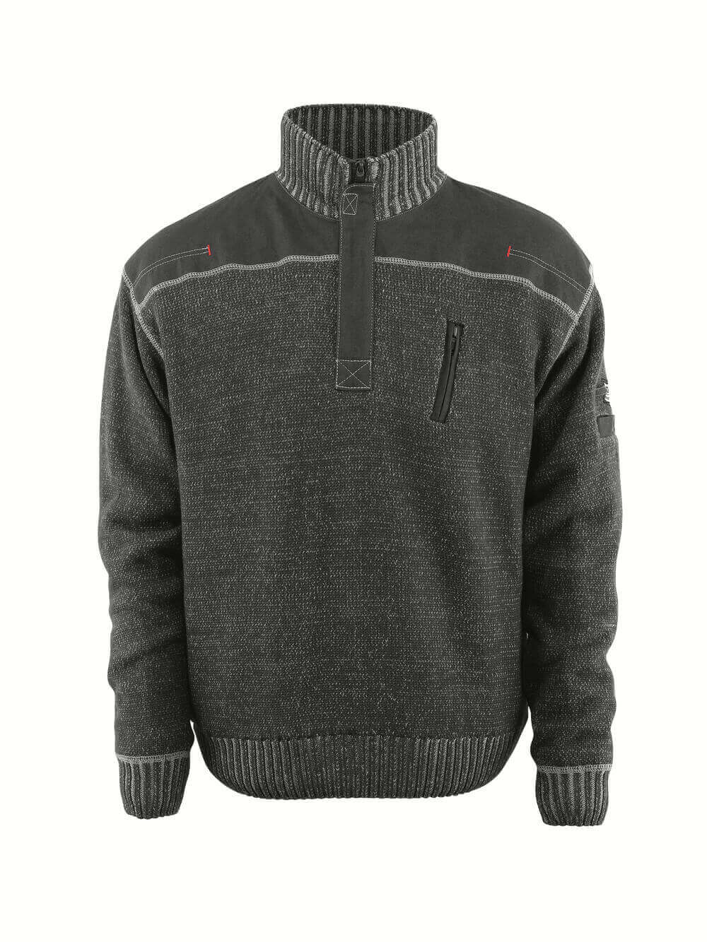 Mascot Strickpullover mit kurzem Reißverschluss Frontline Naxos Hellanthrazit