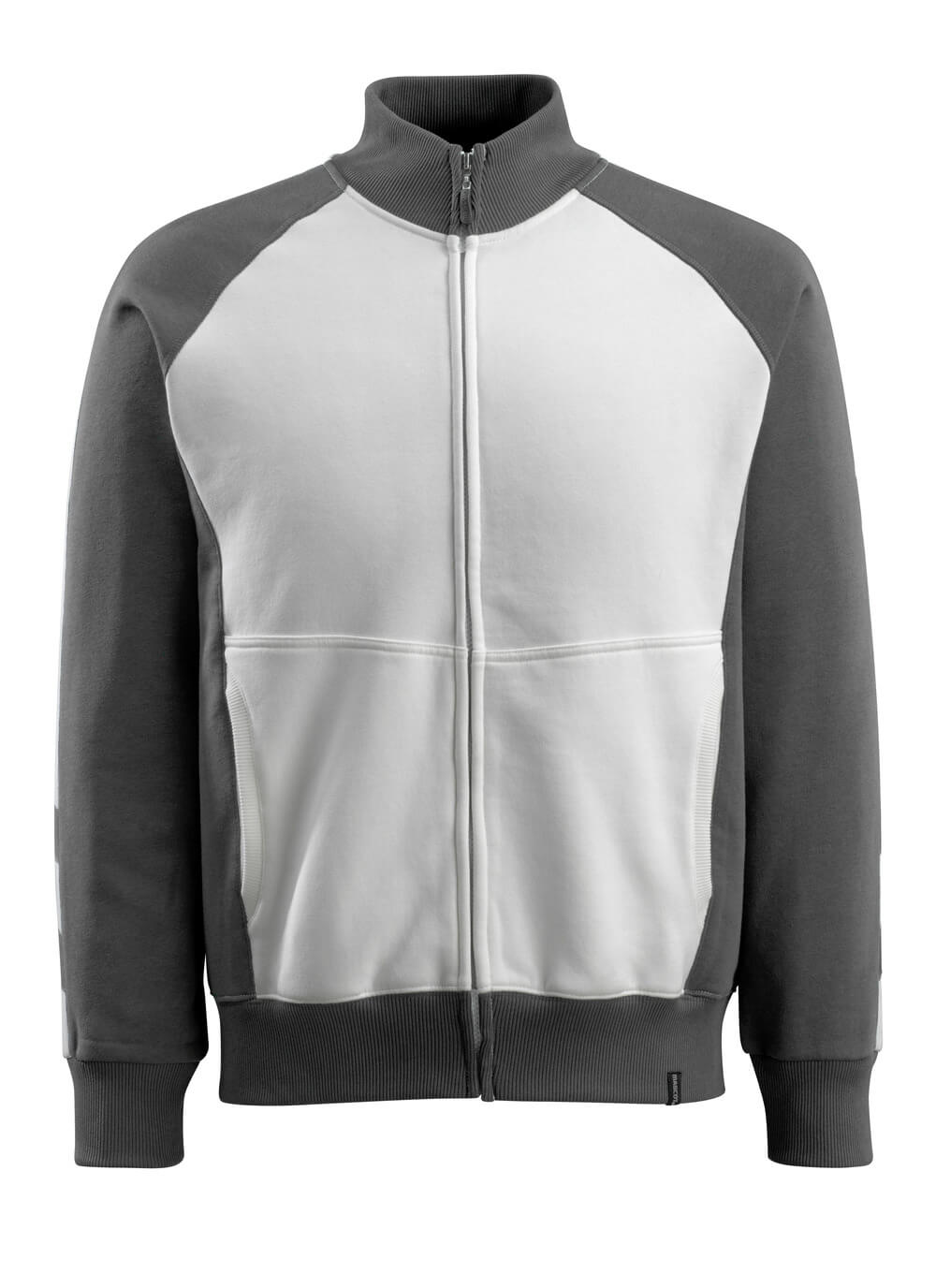 Mascot Sweatshirt mit Reißverschluss Unique Amberg Weiß/Dunkelanthrazit