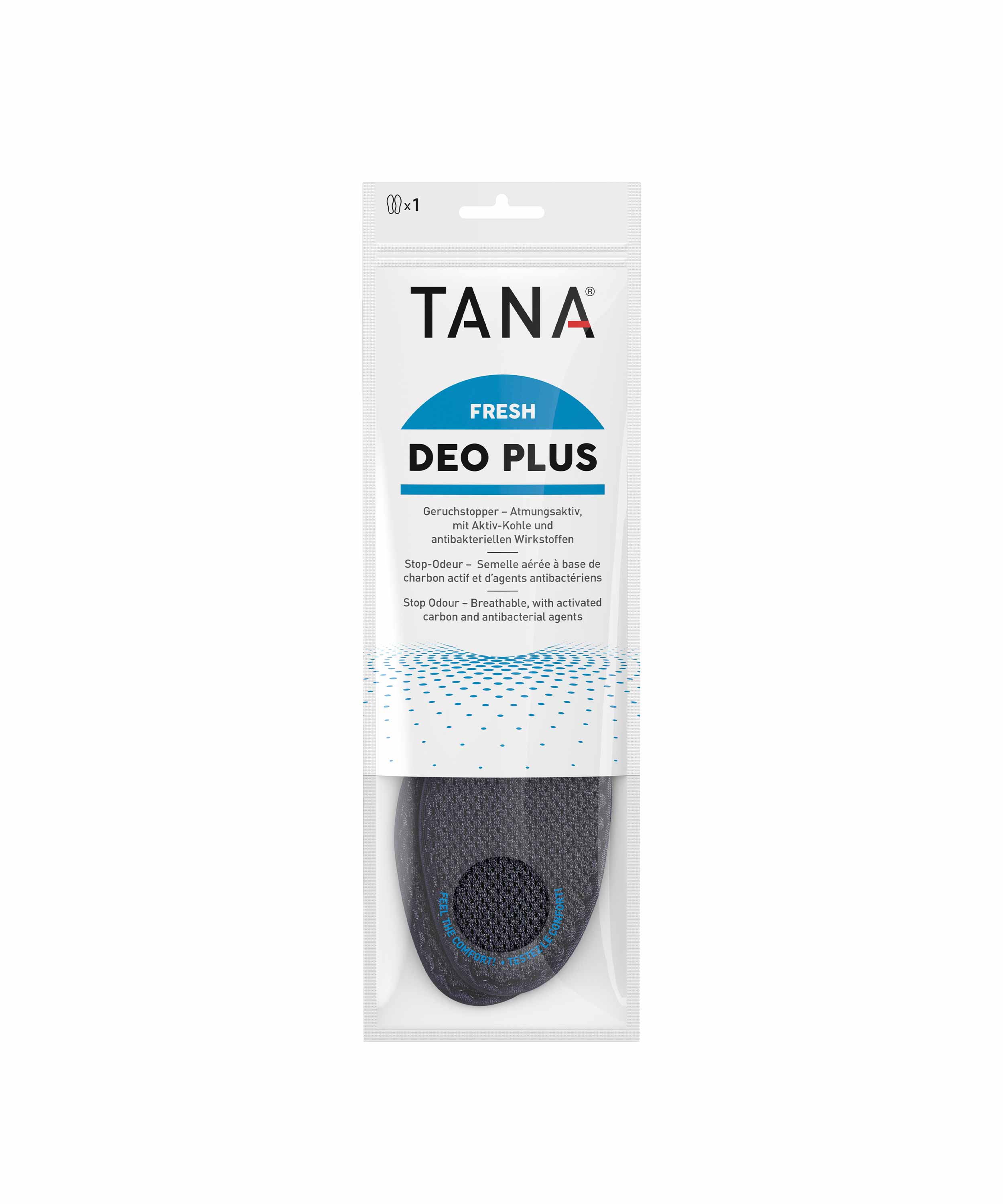 Einlegesohle Deo Plus schwarz