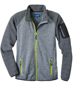 Strickjacke Tweng grau/schwarz-meliert/gelb