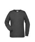 James & Nicholson Leicht tailliertes Damen Sweatshirt black-heather