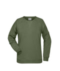 James & Nicholson Leicht tailliertes Damen Sweatshirt olive